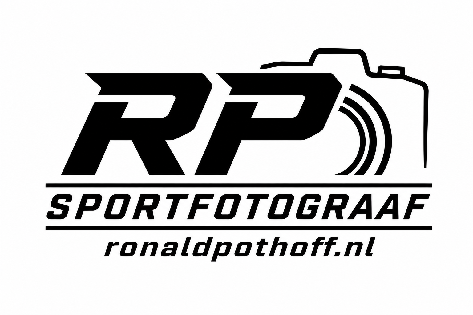 RP Sportfotografie logo van Ronald Pothoff, sportfotograaf gespecialiseerd in voetbal-, autocross- en actiefotografie.